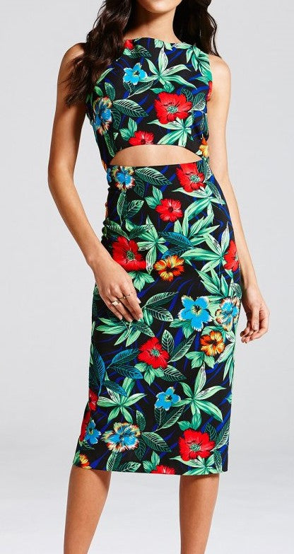 Girls On Film - Tropical Print Dress