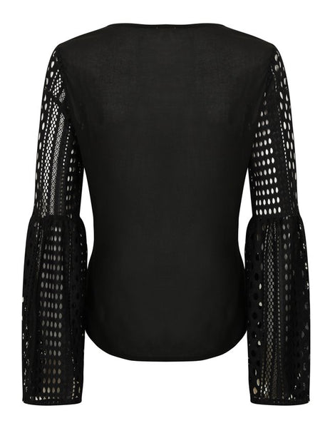 Belle Black Blouse - Eighty7 Boulevard