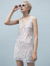 Blue Leaf and Lace Dress - Eighty7 Boulevard 